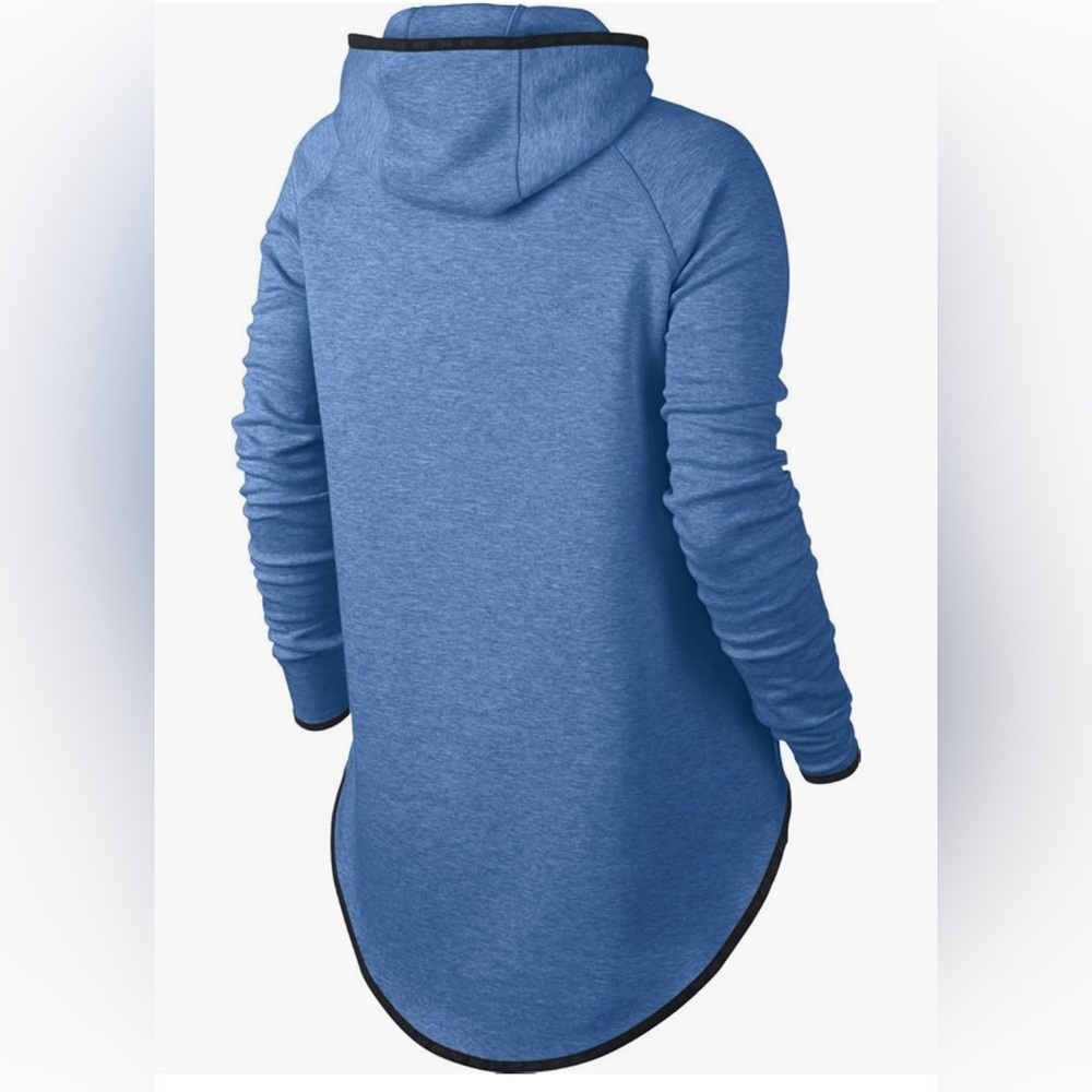 Nike Tech Fleece Cape Hoodie Moto Jacket in Gamma Blue - Picture 2 of 8